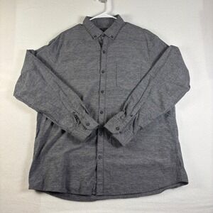 Marc Anthony Mens Slim Fit Button Down Shirt XXL Grey Cotton Long Sleeve Texture